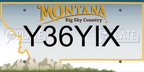 Y36YIX Montana License Plate