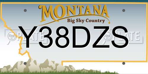 Y38DZS Montana License Plate