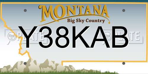 Y38KAB Montana License Plate