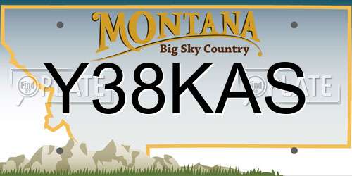 Y38KAS Montana License Plate