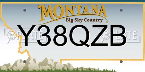 Y38QZB Montana License Plate