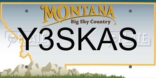 Y3SKAS Montana License Plate