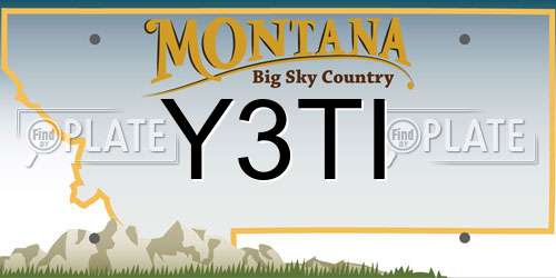 Y3TI Montana License Plate