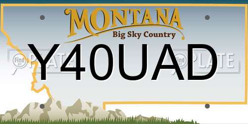 Y40UAD Montana License Plate