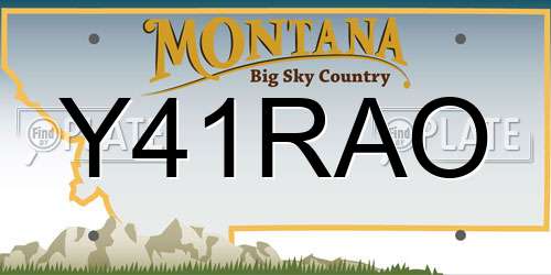 Y41RAO Montana License Plate