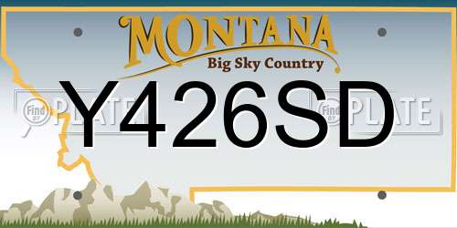 Y426SD Montana License Plate