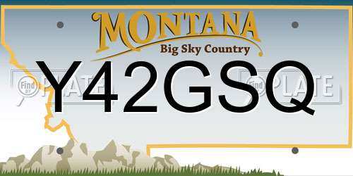 Y42GSQ Montana License Plate