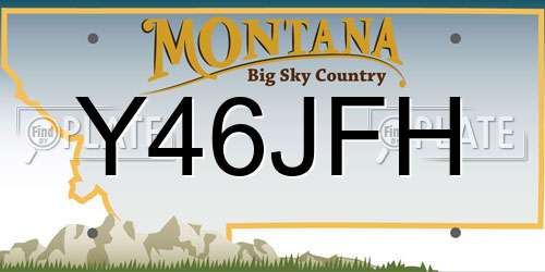 Y46JFH Montana License Plate