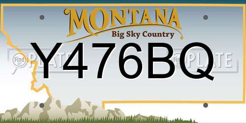 Y476BQ Montana License Plate