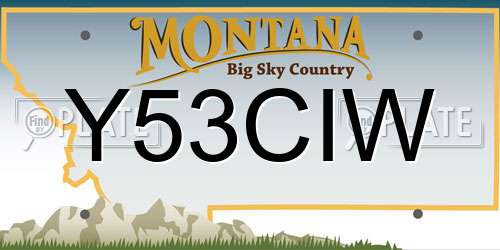 Y53CIW Montana License Plate