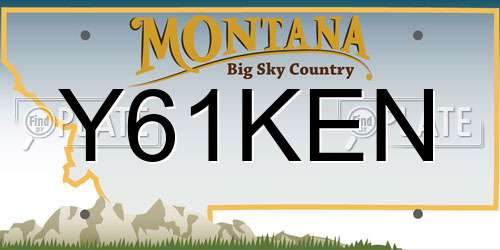 Y61KEN Montana License Plate