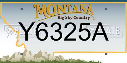 Y6325A Montana License Plate