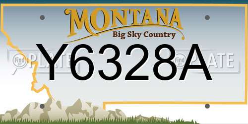 Y6328A Montana License Plate