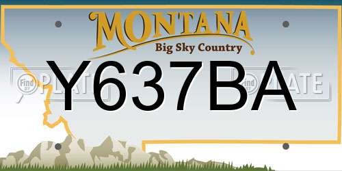 Y637BA Montana License Plate