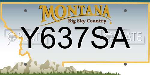 Y637SA Montana License Plate