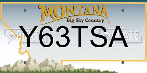 Y63TSA Montana License Plate