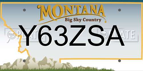 Y63ZSA Montana License Plate