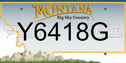 Y6418G Montana License Plate