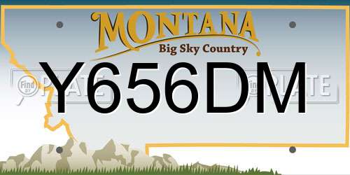 Y656DM Montana License Plate