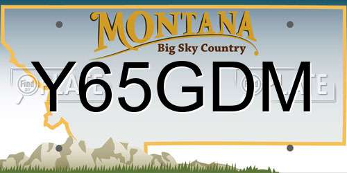 Y65GDM Montana License Plate