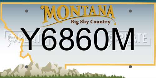 Y6860M Montana License Plate