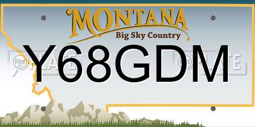 Y68GDM Montana License Plate