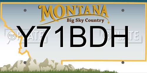 Y71BDH Montana License Plate