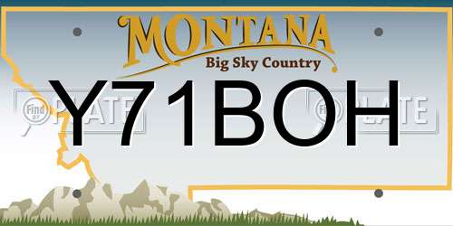 Y71BOH Montana License Plate