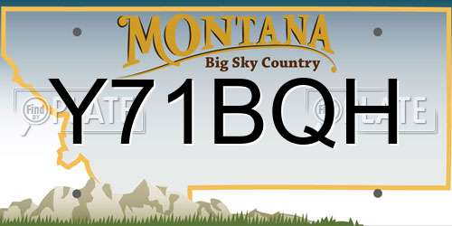 Y71BQH Montana License Plate