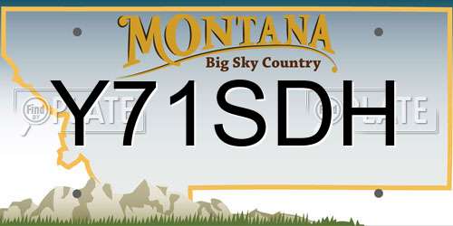 Y71SDH Montana License Plate