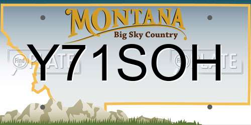 Y71SOH Montana License Plate