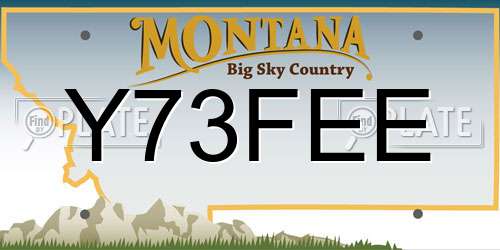 Y73FEE Montana License Plate