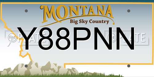 Y88PNN Montana License Plate