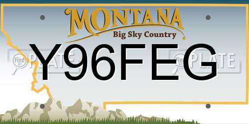 Y96FEG Montana License Plate