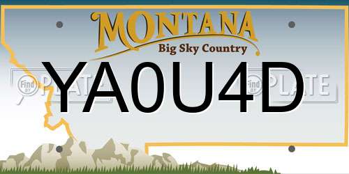 YA0U4D Montana License Plate