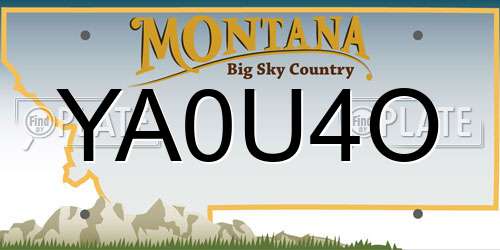 YA0U4O Montana License Plate