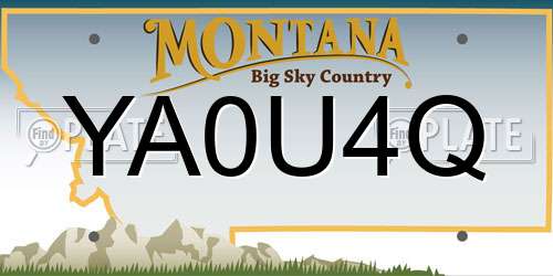 YA0U4Q Montana License Plate