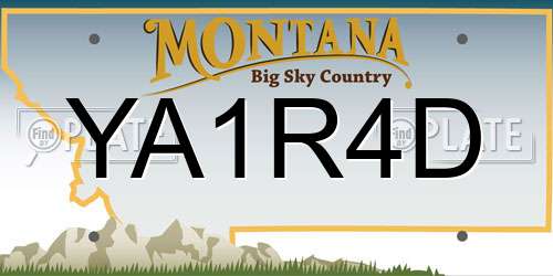 YA1R4D Montana License Plate