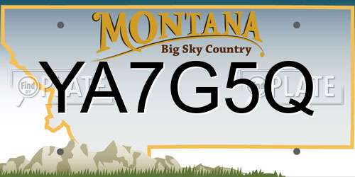 YA7G5Q Montana License Plate