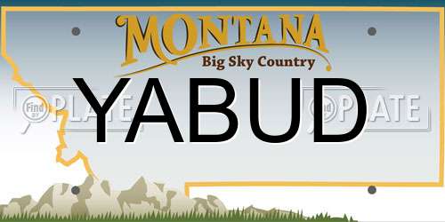YABUD Montana License Plate