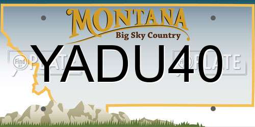 YADU40 Montana License Plate