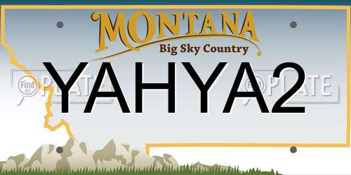 YAHYA2 Montana License Plate