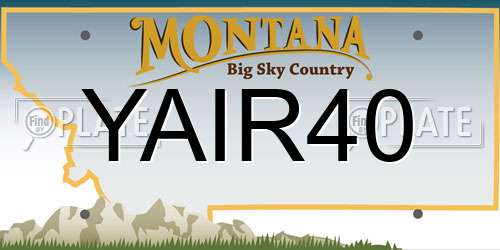 YAIR40 Montana License Plate