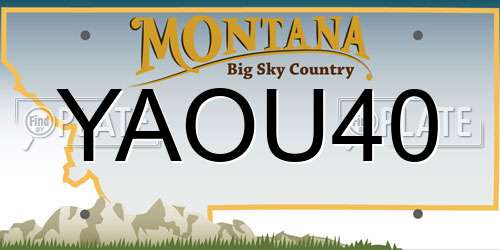 YAOU40 Montana License Plate