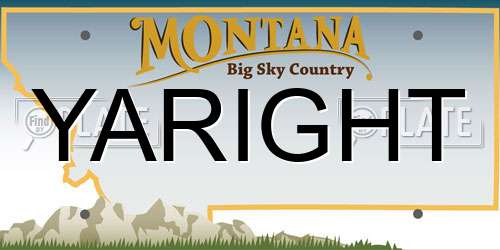 YARIGHT Montana License Plate