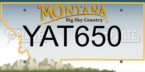 YAT650 Montana License Plate