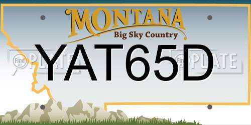 YAT65D Montana License Plate