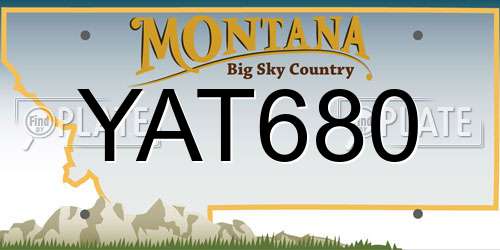 YAT680 Montana License Plate