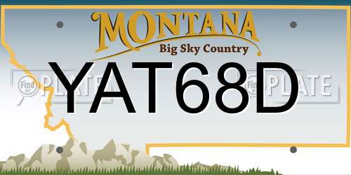 YAT68D Montana License Plate