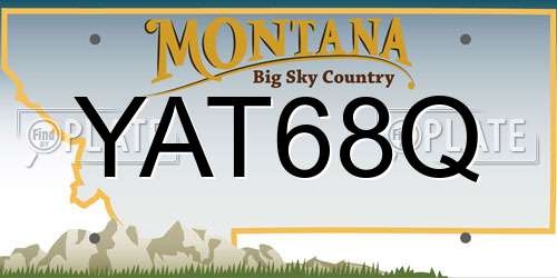 YAT68Q Montana License Plate